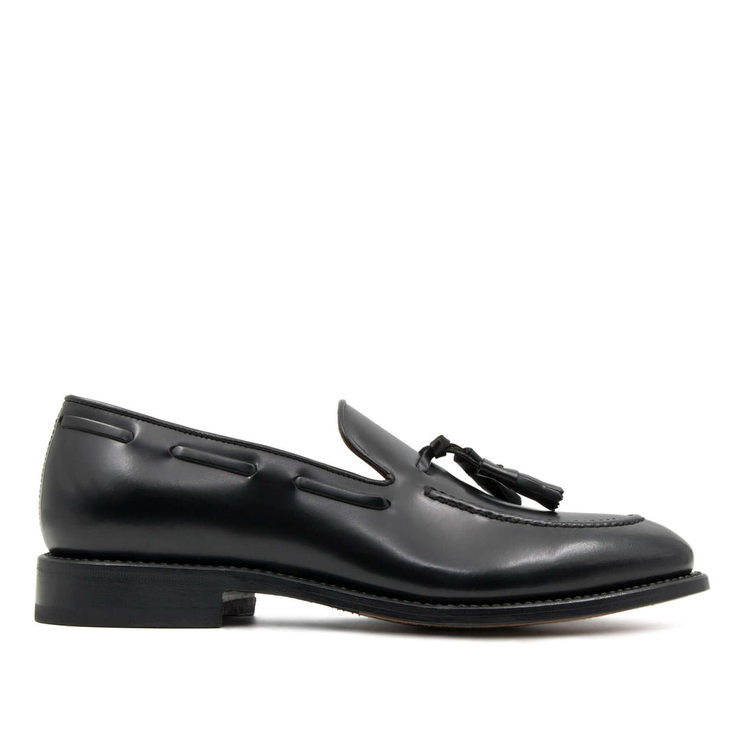 Mocassino Bruce da uomo con nappine nero, Il Gergo.