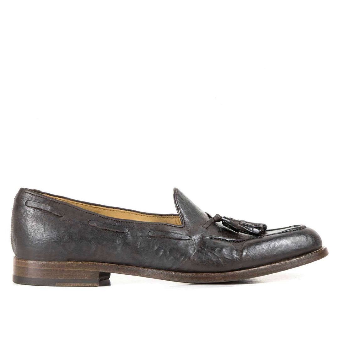 Mocassino da uomo con nappine Deputy marrone, Il Gergo.
