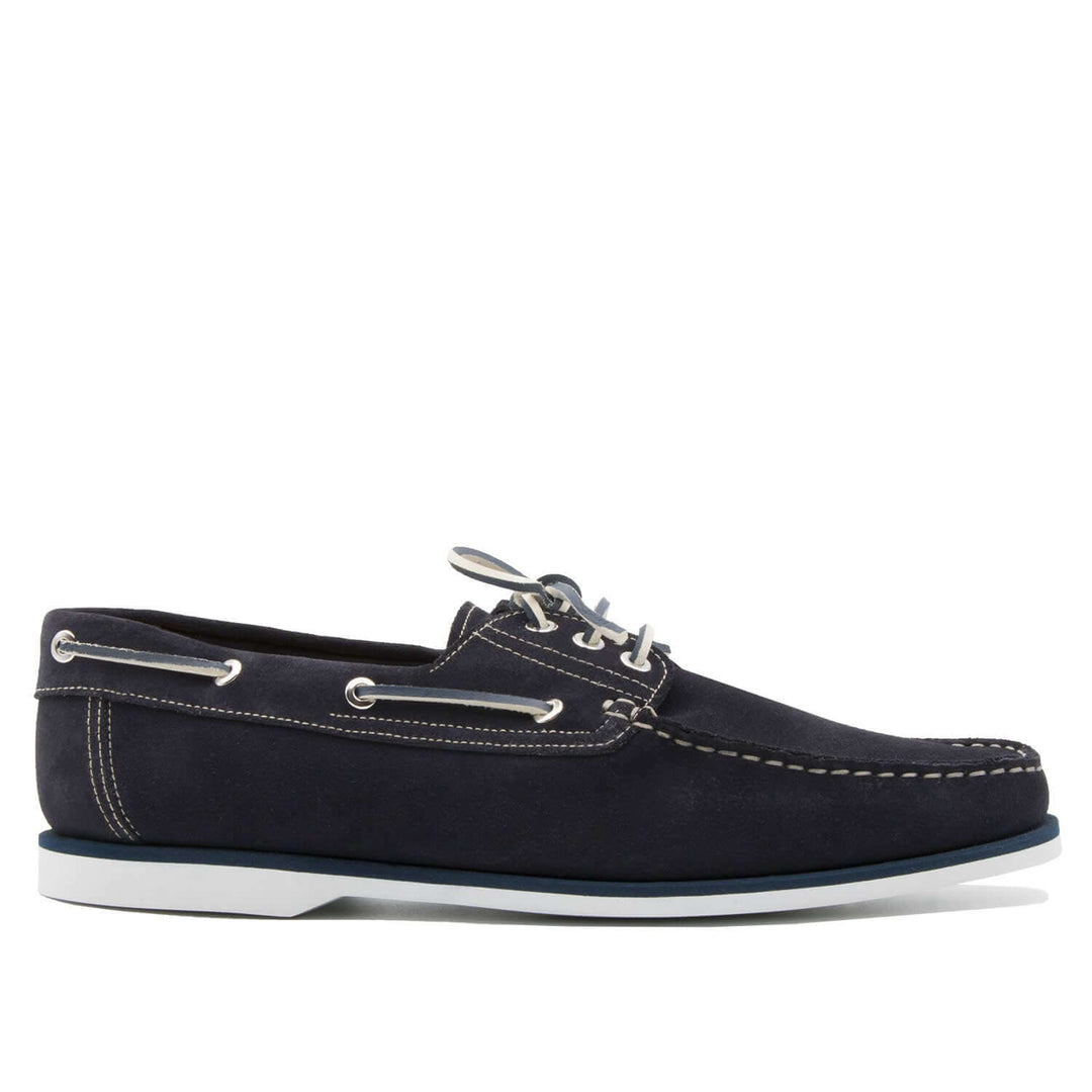 Mocassino da barca da uomo blu con laccio, collezione Il Gergo.