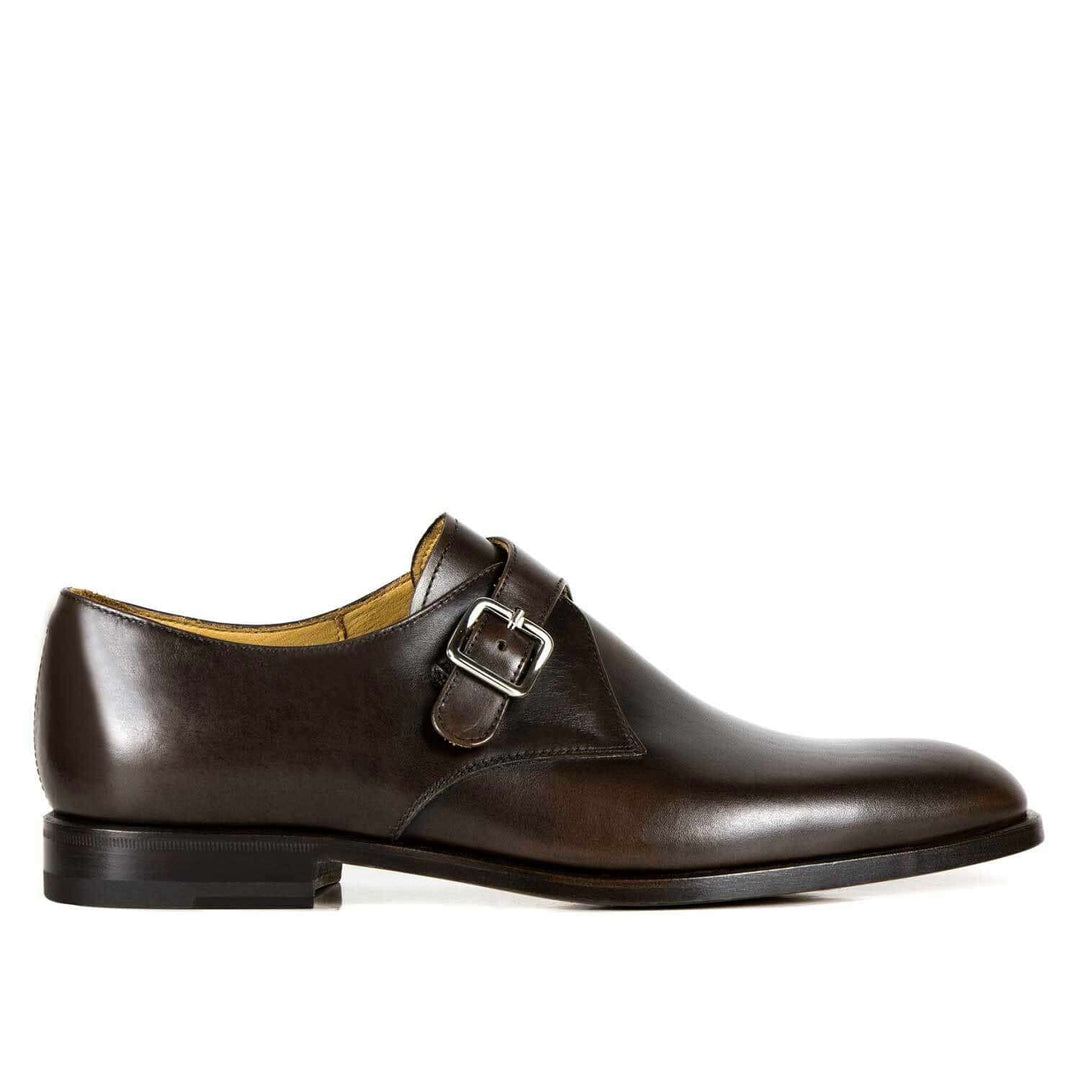 Scarpa da uomo Coach con fibbia singola Il Gergo marrone.